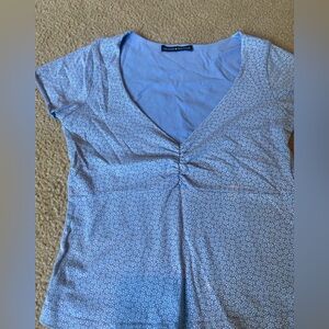 Brandy Melville light blue top with white flowers